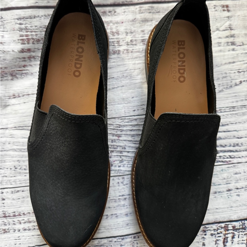 Blondo Phoebe Waterproof Lug Sole Loafers Black Nubuck Size 8.5 M Like New - Picture 5 of 10